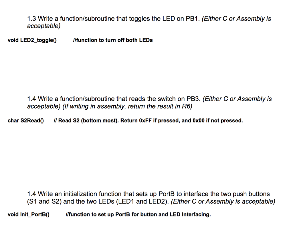 Solved 1. Ihe following two push buttons and two LEDS are | Chegg.com