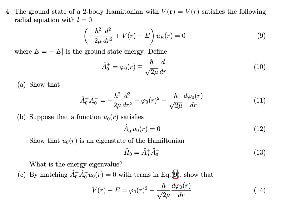 The ground state of a 2-body Hamiltonian with | Chegg.com