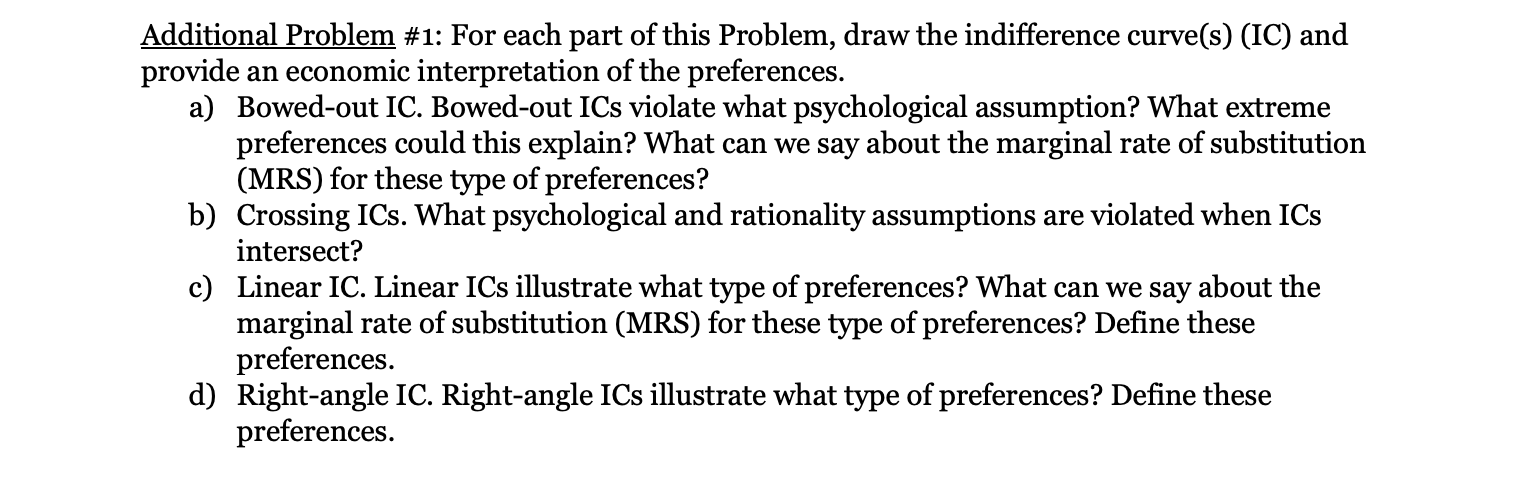 Solved Additional Problem #1: For each part of this Problem, | Chegg.com