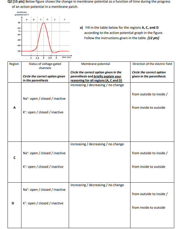 Solved Q2 (15 pts] Below figure shows the change in membrane | Chegg.com
