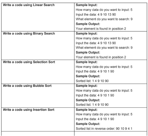 Solved Write a code using Linear Search Write a code using | Chegg.com