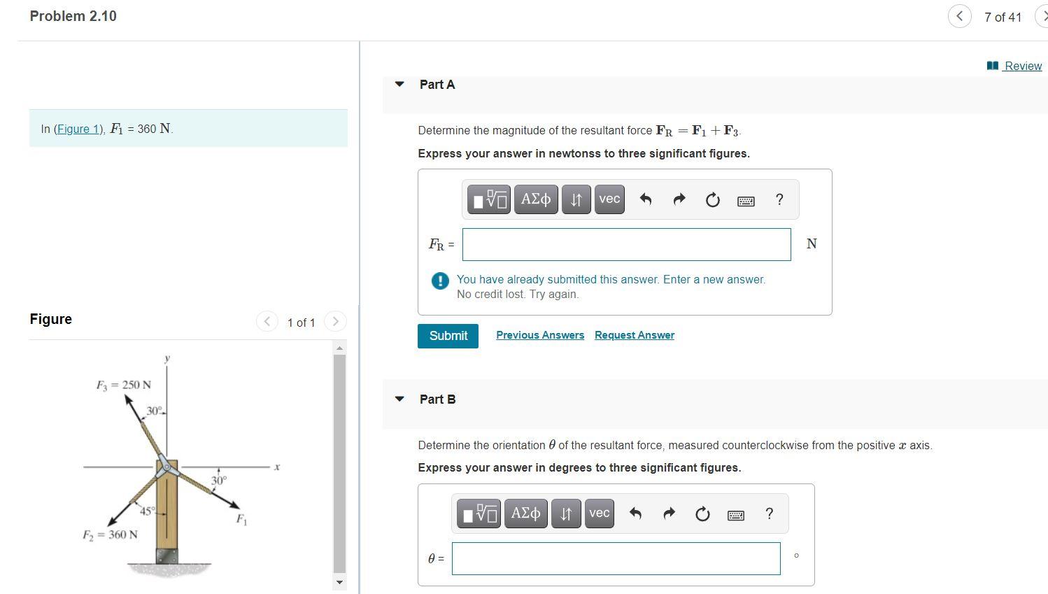 Solved Problem 2.10 7 of 41 A Review Part A In (Figure 1). | Chegg.com