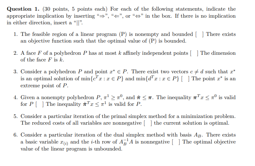 Solved Question 1 30 Points 5 Points Each For Each Of 7203