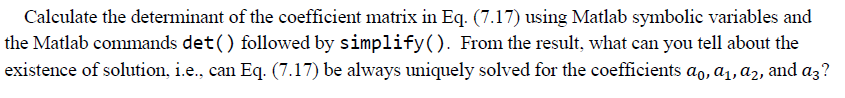 Solved Calculate the determinant of the coefficient matrix | Chegg.com