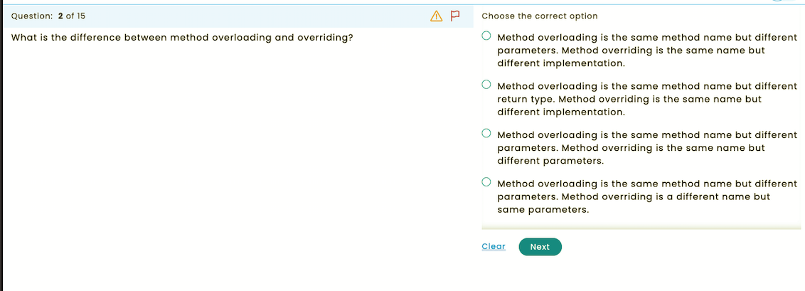 Solved Question: 2 of 15 Choose the correct option What | Chegg.com