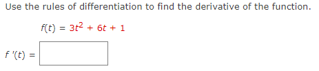 Solved Use the rules of differentiation to find the | Chegg.com