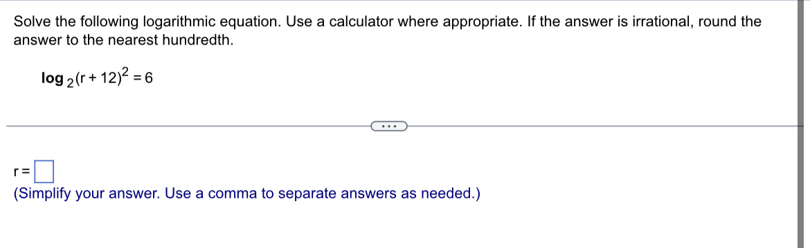 Logarithmic deals equation calculator