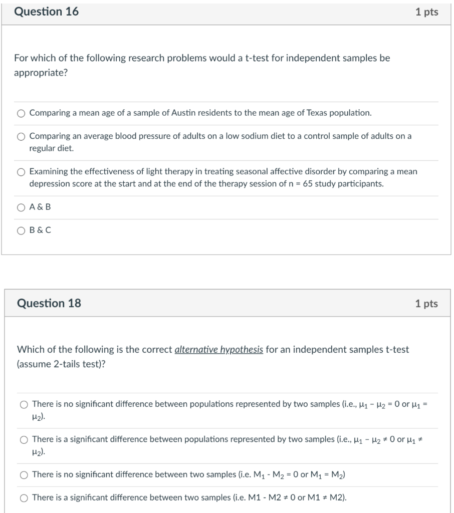 Solved Question 8 1 pts The results of a hypothesis test | Chegg.com