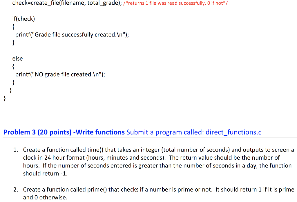 CODE IN C PLEASE PLEASE ANSWER BOTH PROBLEM 2 AND | Chegg.com