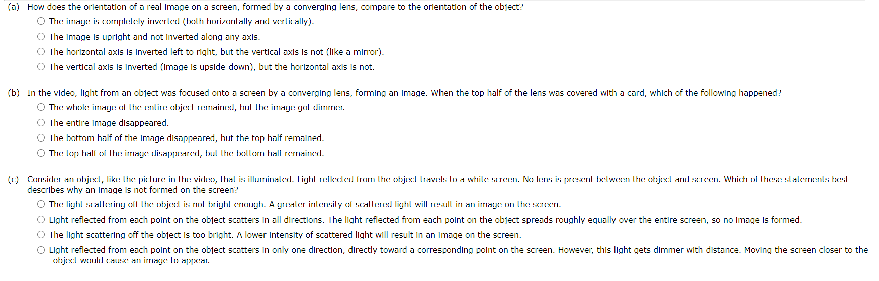 Solved (a) How does the orientation of a real image on a | Chegg.com