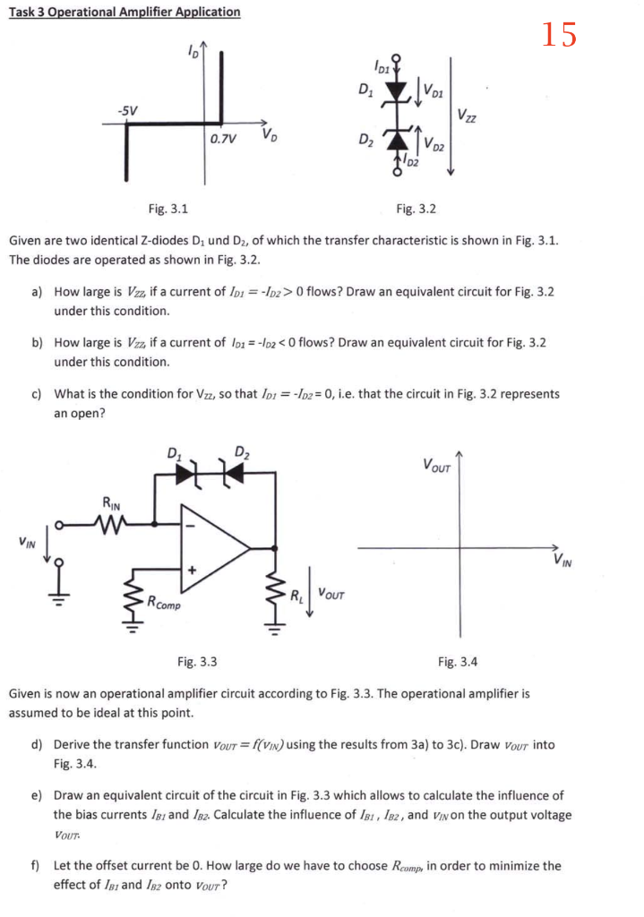 Solved Task 3 Operational Amplifier Application 15 No 0.7V | Chegg.com