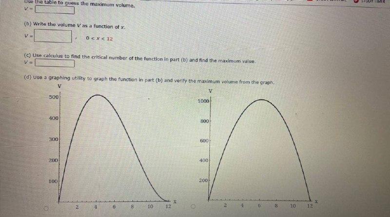 Solved An open box of maximum volume is to be made from a | Chegg.com