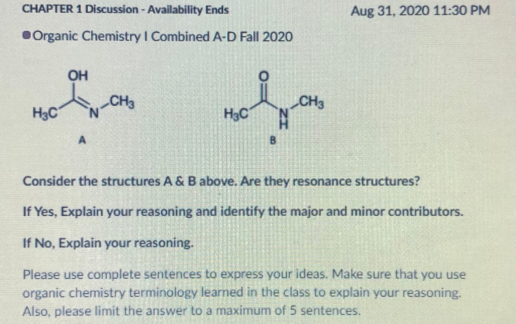 Solved Consider the structures A & B above. Are | Chegg.com