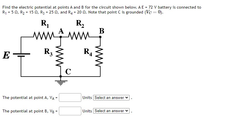 Solved Find The Electric Potential At Points A And B For The | Chegg.com