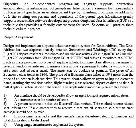 Solved Objective: An object-oriented programming language | Chegg.com