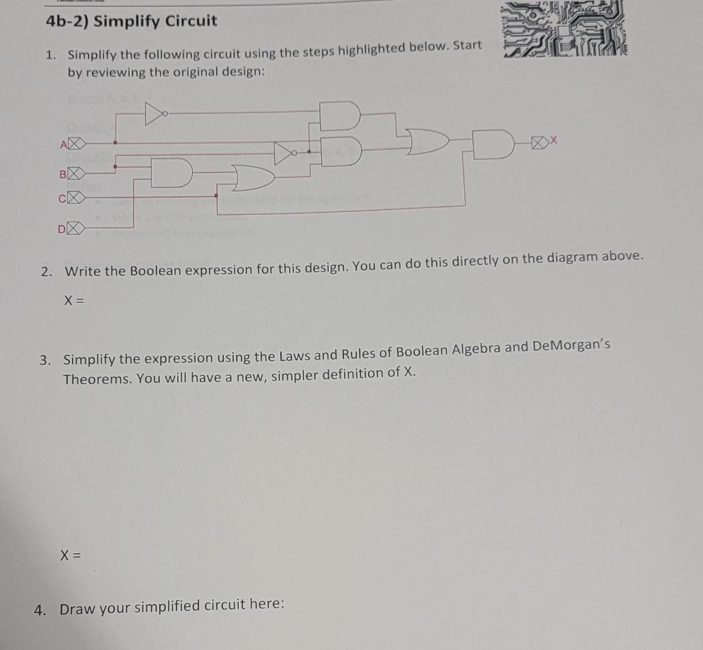 Solved 4b-2) Simplify Circuit 1. Simplify The Following | Chegg.com