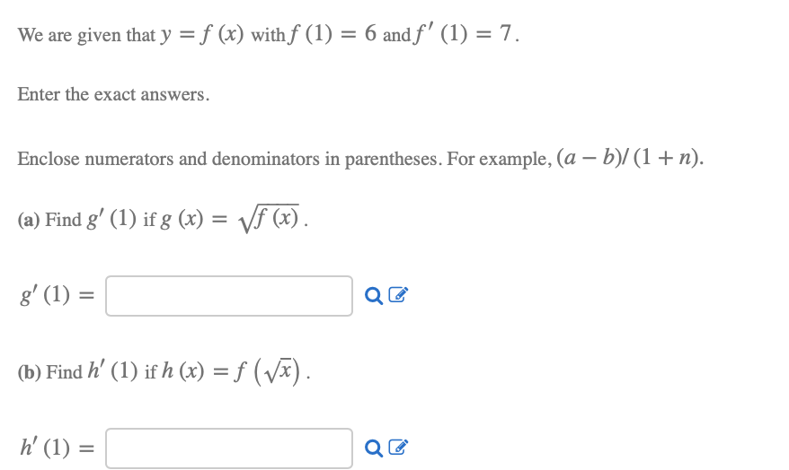 Solved We Are Given That Y F X With F 1 6 And F Chegg Com