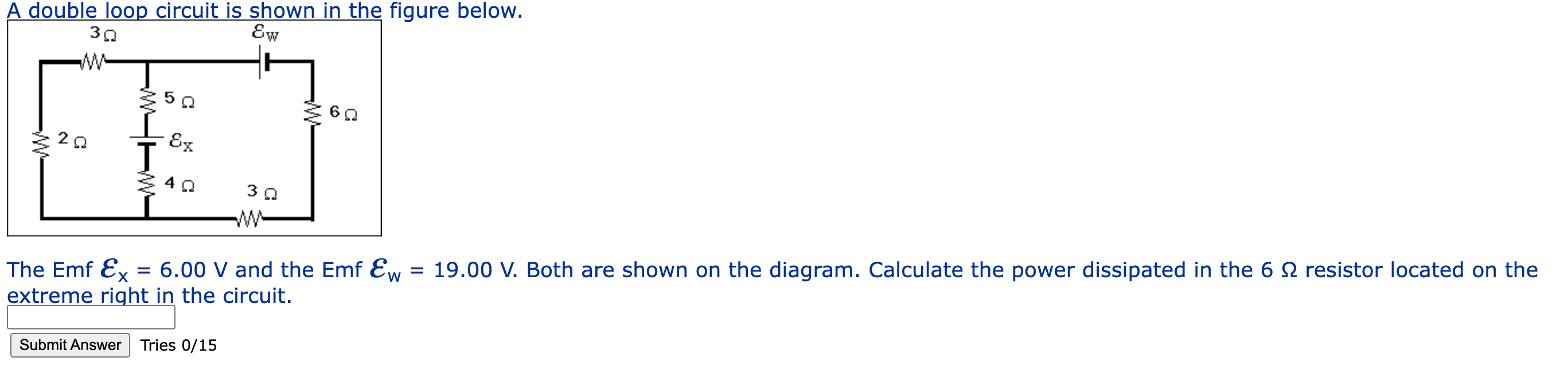 Solved A double loop circuit is shown in the figure below.