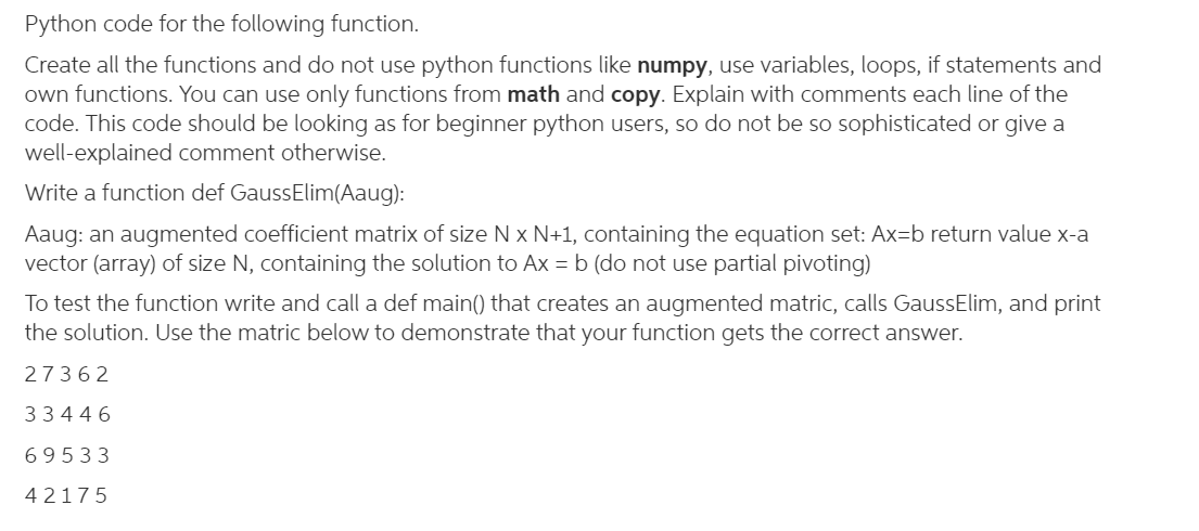 Solved Python code for the following function. Create all | Chegg.com