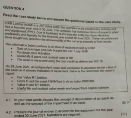 Solved QUESTION 4 Read the case study below and answer the | Chegg.com