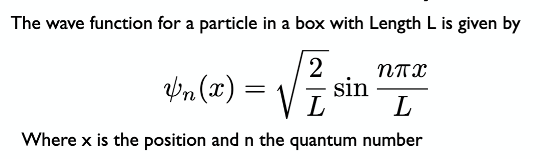 Solved The Wave Function For A Particle In A Box With Length