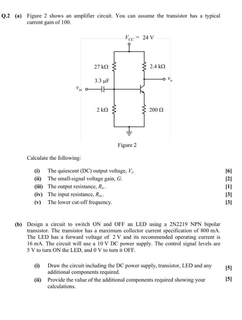 Solved (a) Figure 2 Shows An Amplifier Circuit. You Can | Chegg.com