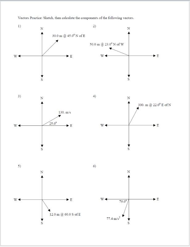 Solved 2) Vectors Practice Sketch, then calculate the | Chegg.com