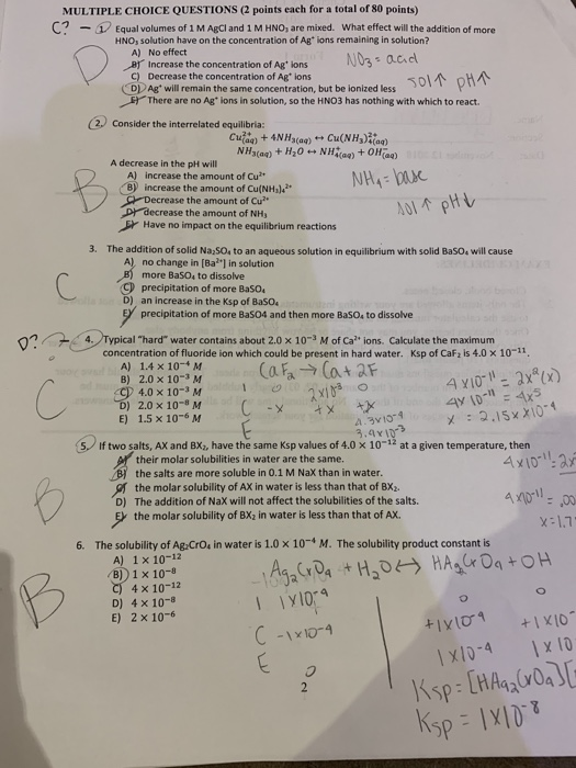 Solved MULTIPLE CHOICE QUESTIONS (2 points each for a total | Chegg.com