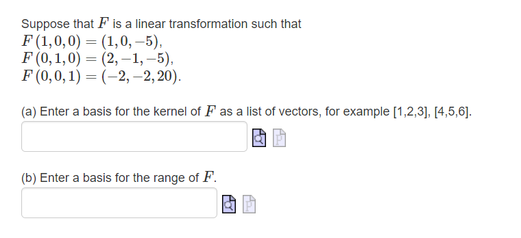 Solved Suppose That F Is A Linear Transformation Such That