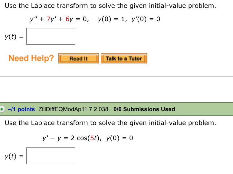 Solved Use The Laplace Transform To Solve The Given | Chegg.com