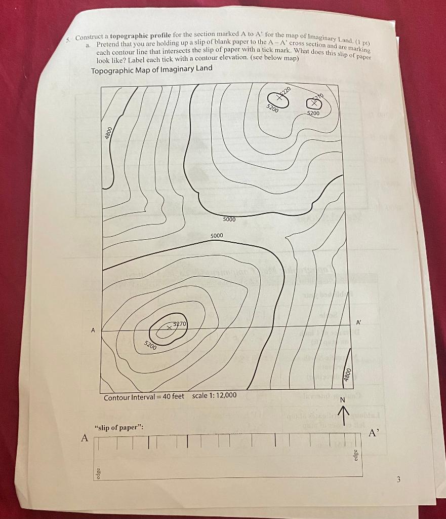 Solved 5. Construct A Topographic Profile For The Step Or | Chegg.com