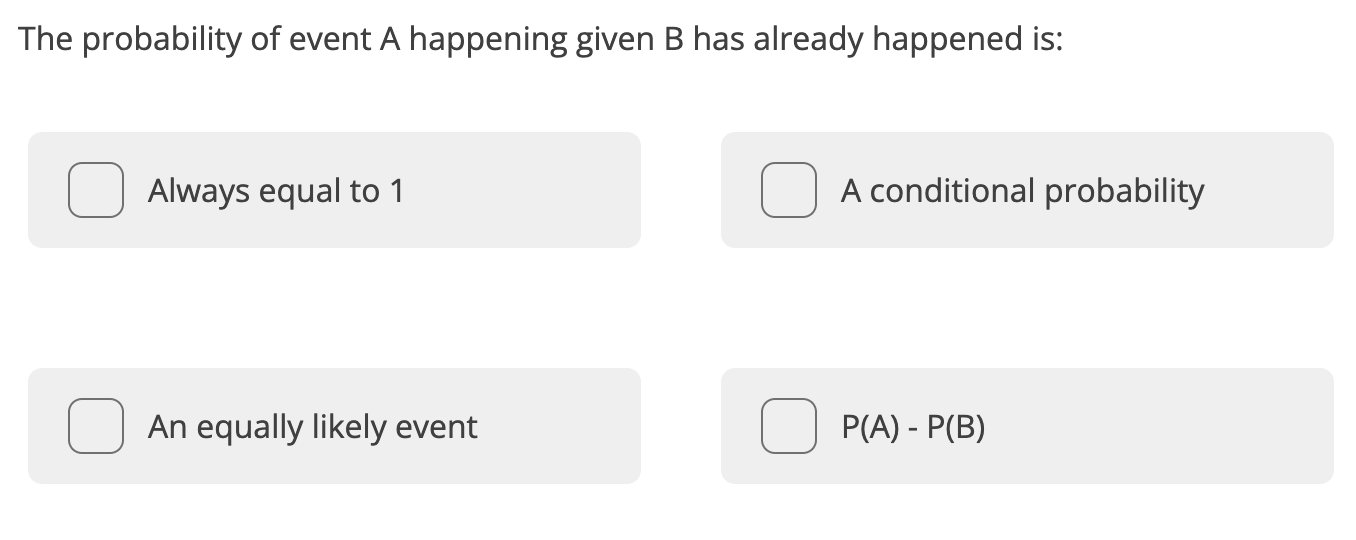 the probability of an event is always equal to