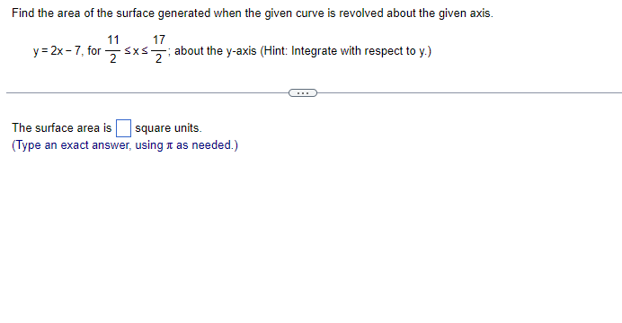 Solved Find the area of the surface generated when the given | Chegg.com