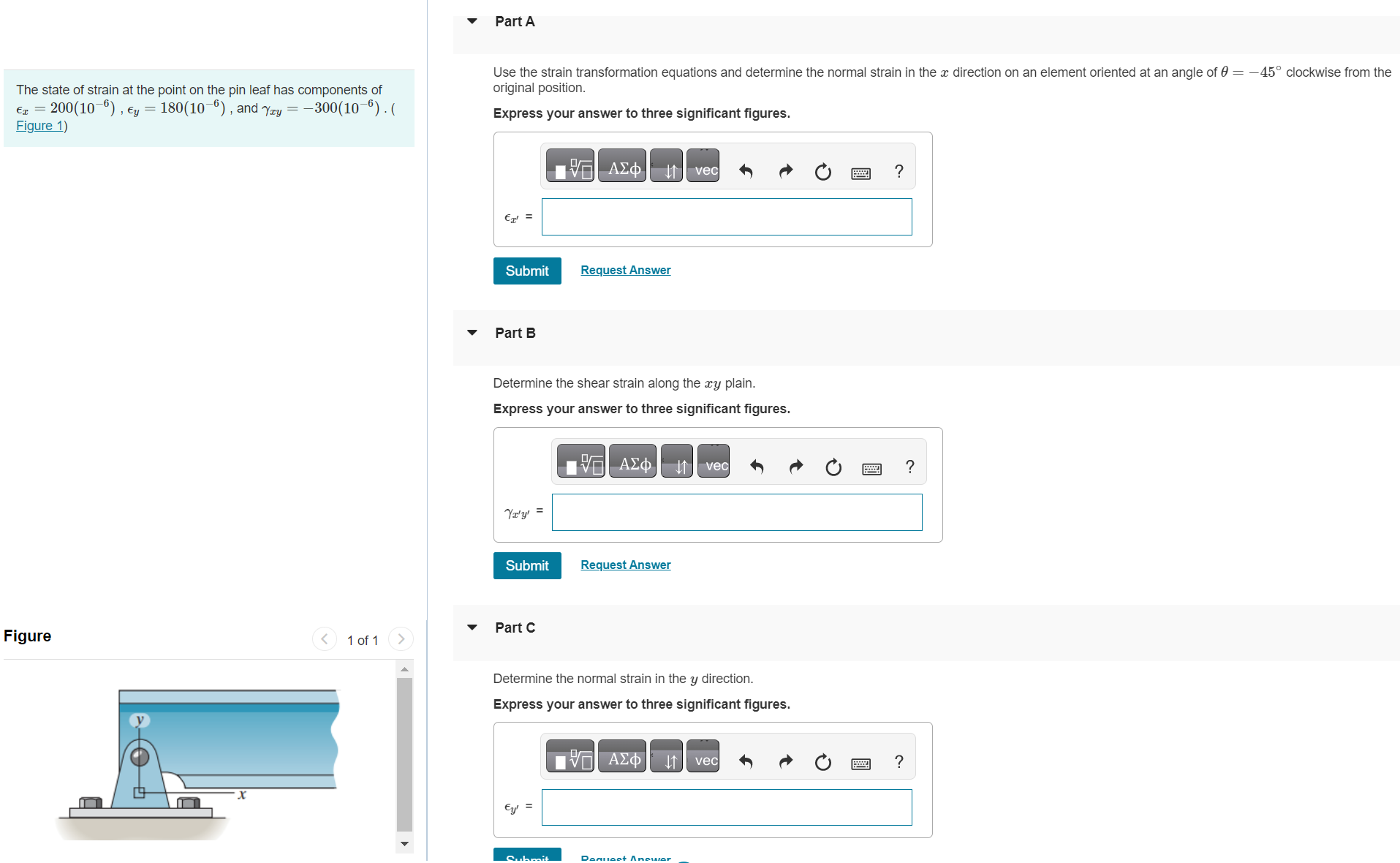 Solved Use The Strain Transformation Equations And Determine | Chegg.com