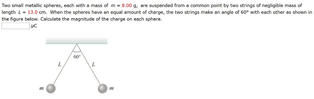 Solved Two Small Metallic Spheres, Each With A Mass Of M 