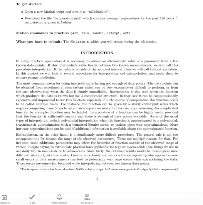 To get started: ·Open a new Matlab script and save it | Chegg.com