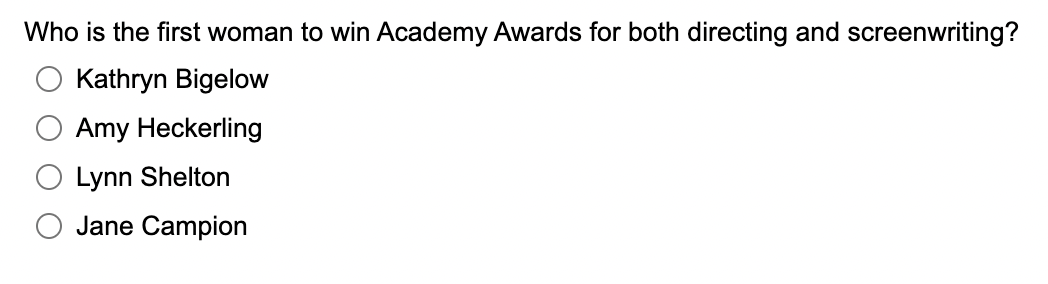 Solved Who is the first woman to win Academy Awards for both | Chegg.com