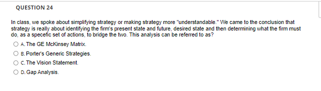 Solved In class, we spoke about simplifying strategy or | Chegg.com