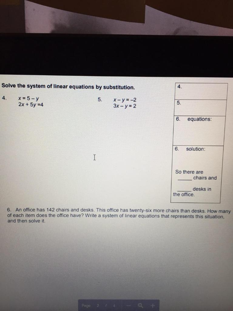 Solved Solve The System Of Linear Equations By Substituti Chegg Com