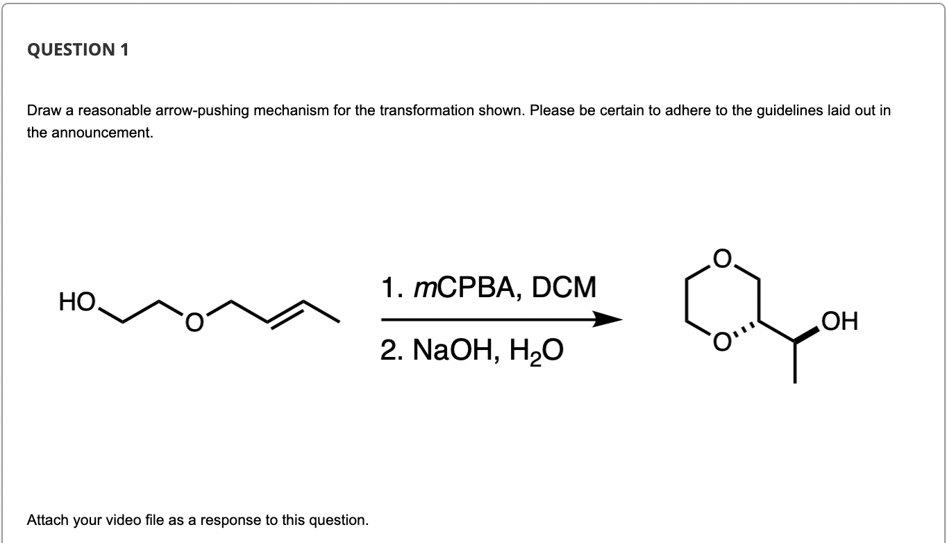 Solved Video Assignment 3 Propose a Reaction Mechanism | Chegg.com