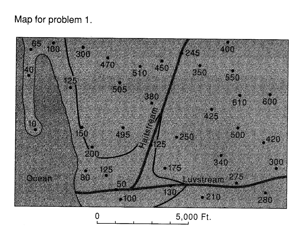 Solved Make a topographic map by contouring the following | Chegg.com