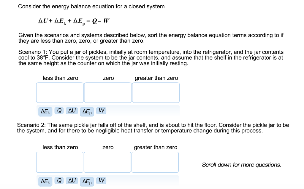 Solved Consider the energy balance equation for a closed Chegg