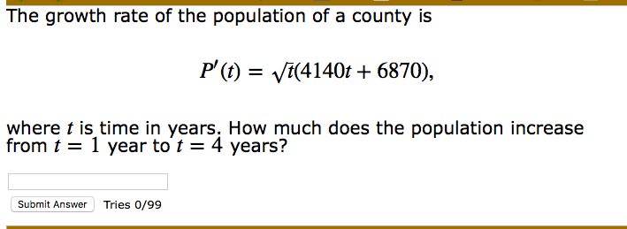 Solved The growth rate of the population of a county is | Chegg.com