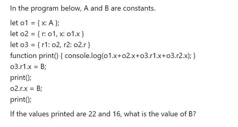 Solved In The Program Below, A And B Are Constants. Let | Chegg.com