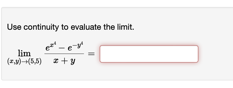 Solved Use continuity to evaluate the limit. | Chegg.com