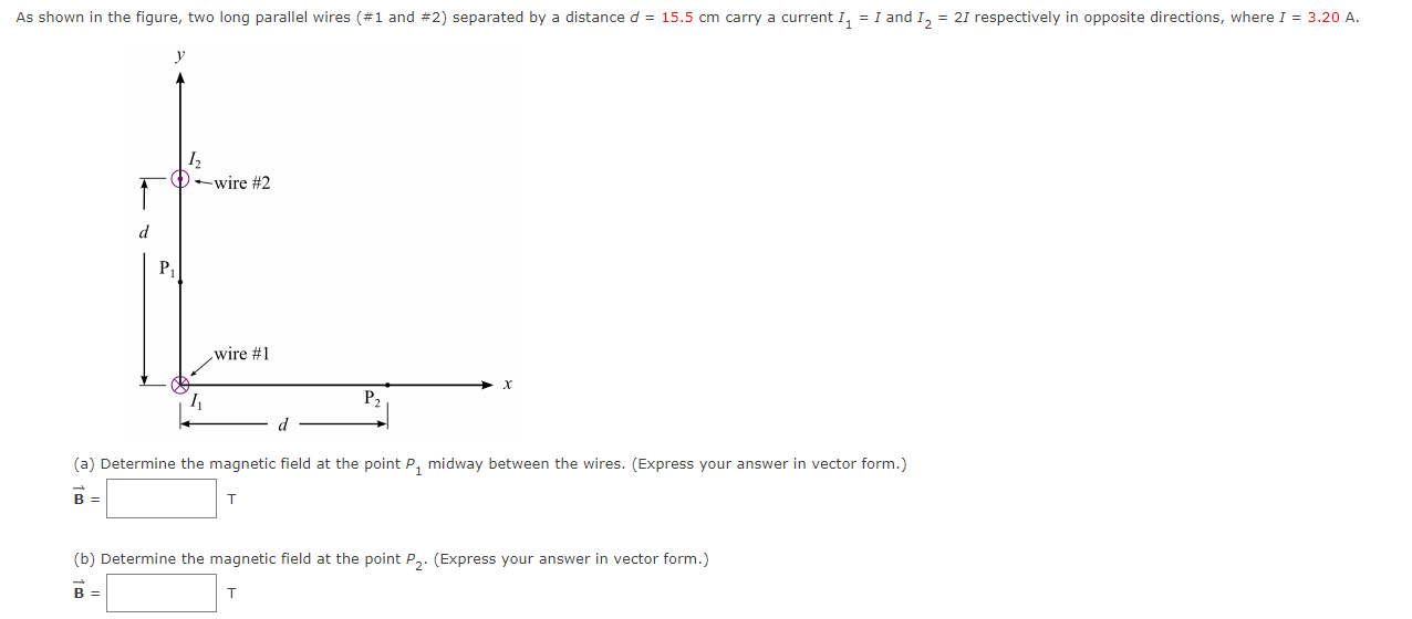 Solved As Shown In The Figure, Two Long Parallel Wires (#1 | Chegg.com