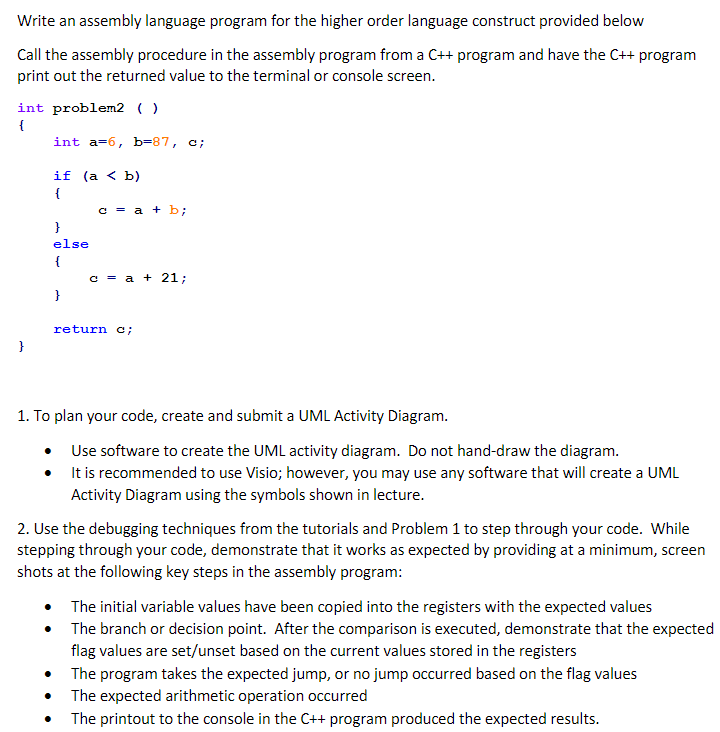 Solved Write An Assembly Language Program For The Higher | Chegg.com