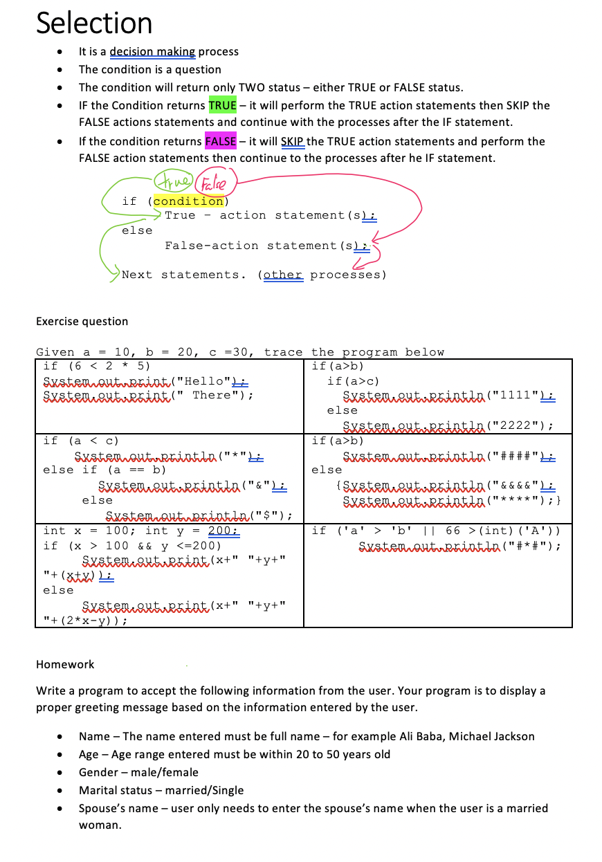 Solved Selection . . It Is A Decision Making Process The | Chegg.com