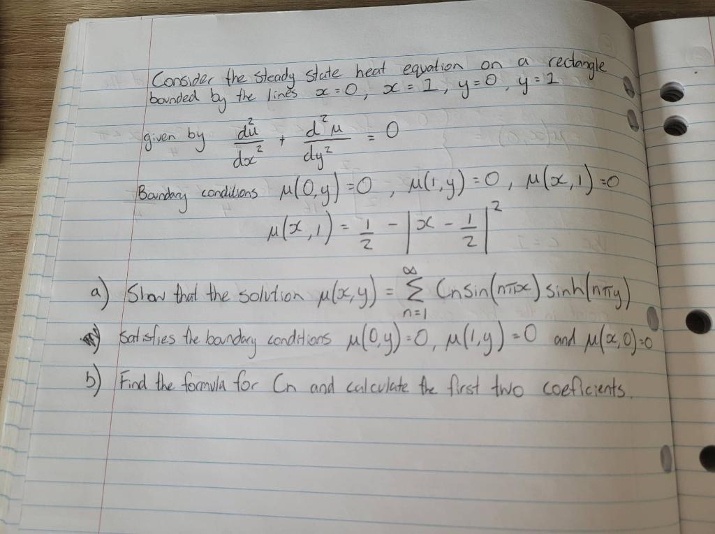 Solved Consider the steady state heat equation on a | Chegg.com