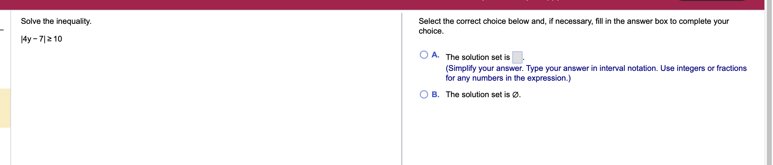 Solved Solve the equation. Select the correct choice below | Chegg.com
